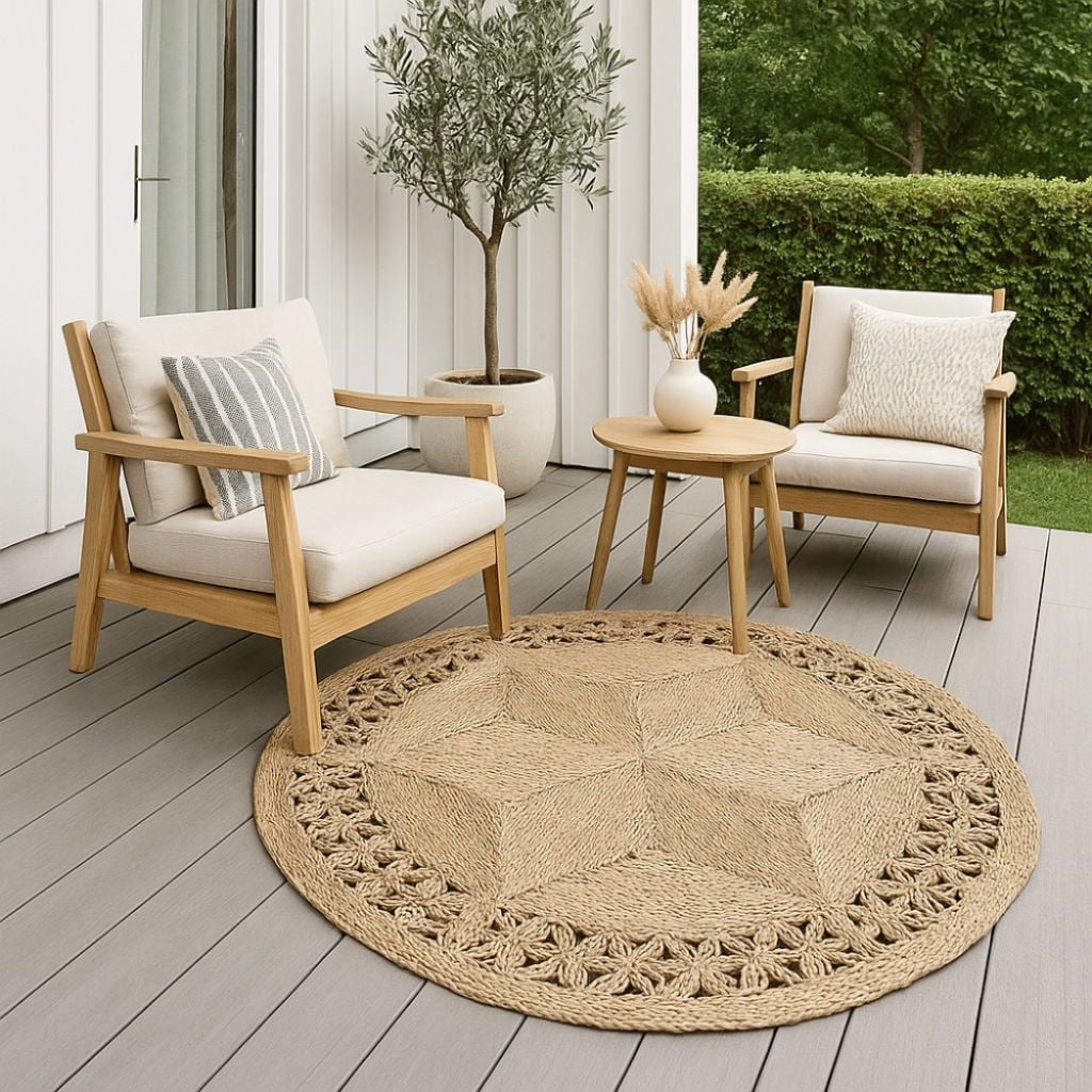 ALFOMBRA BOHEMIK NATURAL MAITE 120 X 120 CM