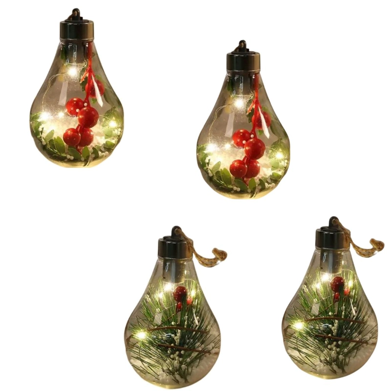 Pack de 4 Adornos colgantes Luminosas de Navidad - 1