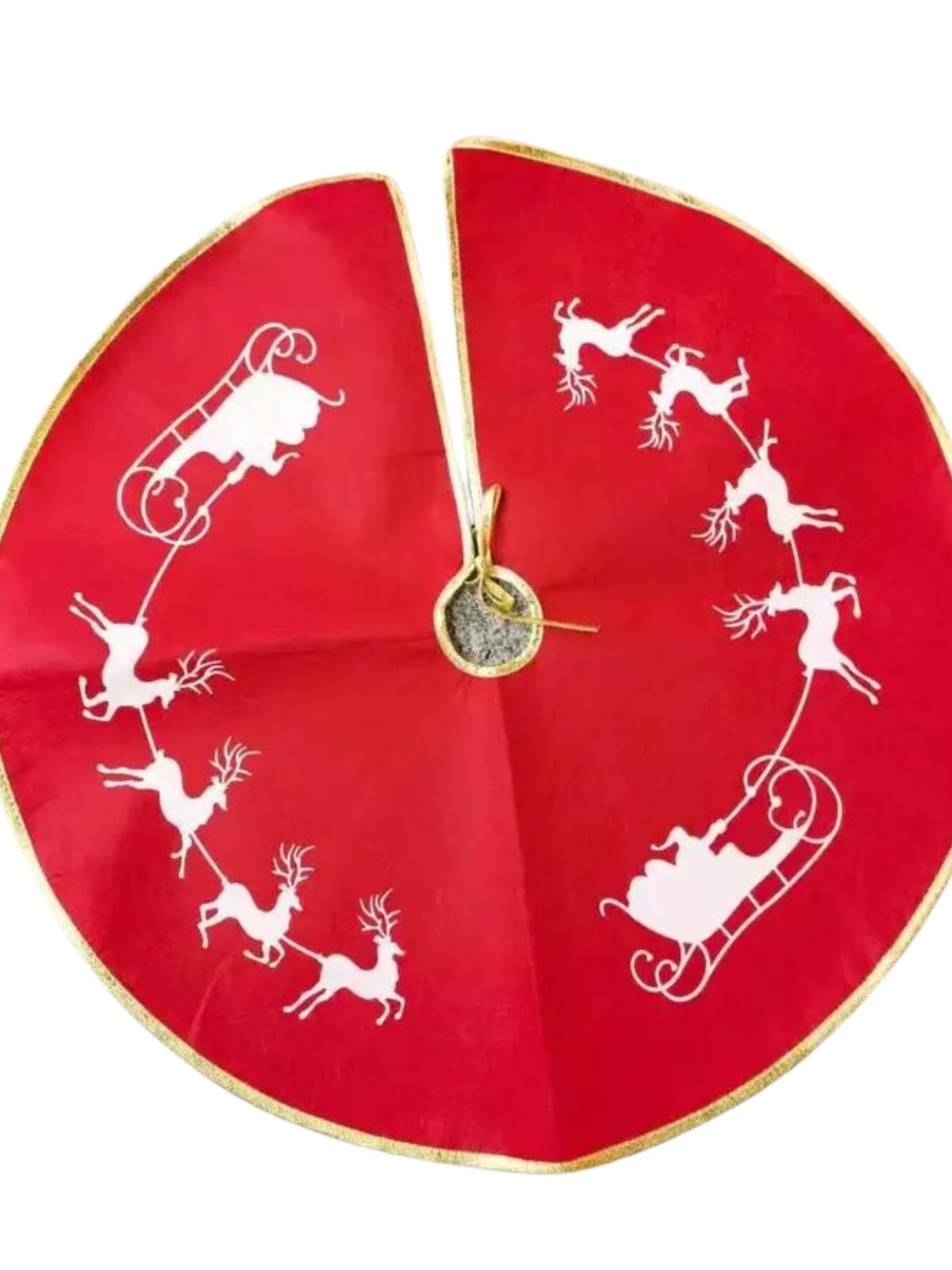 FALDON BOHEMIK RENOS ARBOL NAVIDAD ROJO TRINEOS - 1