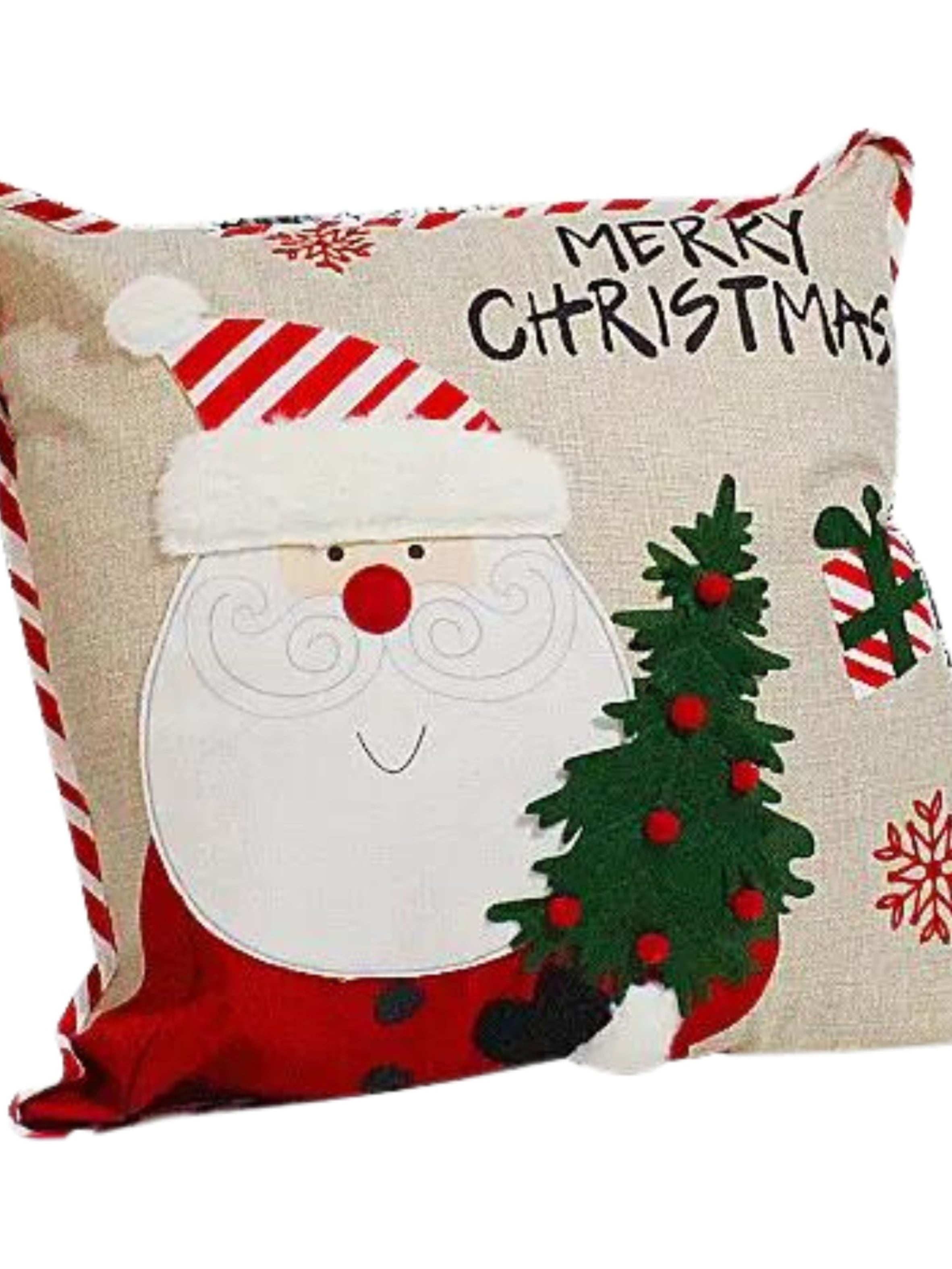 FUNDA COJÍN BOHEMIK MONO NIEVE PACK 2 NAVIDEÑO VIEJO PASCUERO 45 X 45 CM BEIGE - 2
