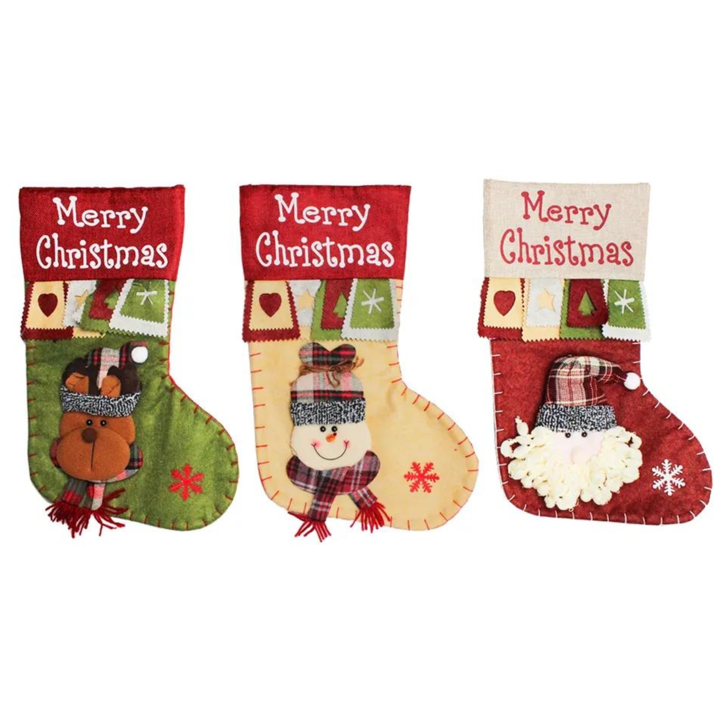 Pack 3 Botas Navideñas Fondo Multicolor - 1