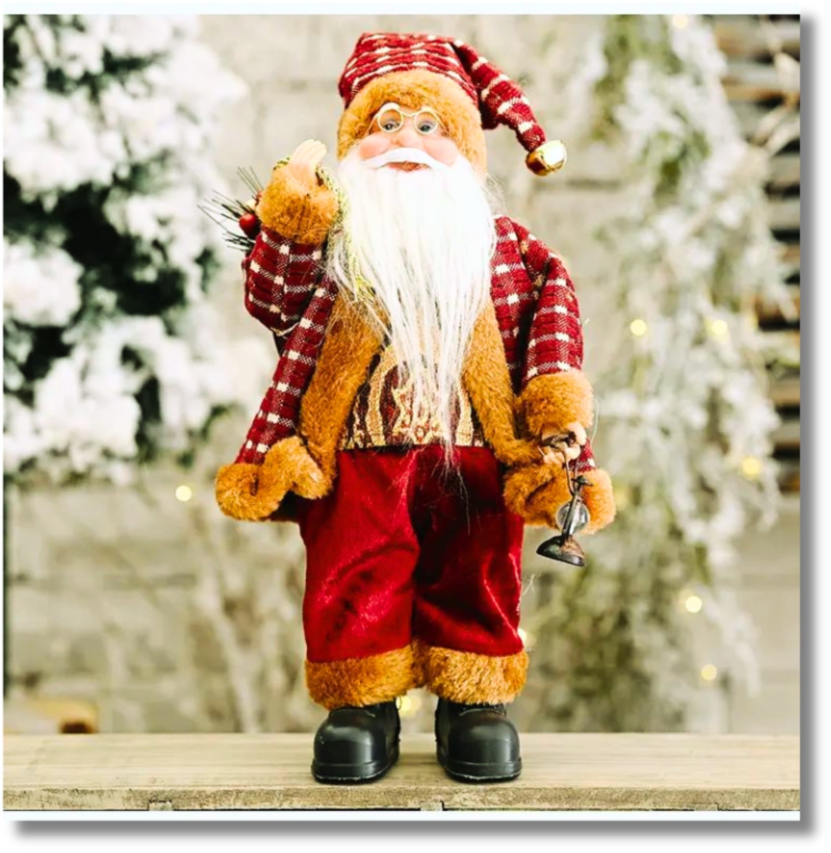 Muñeco de Navidad Viejo Pascuero Chaqueta Escoses - 2