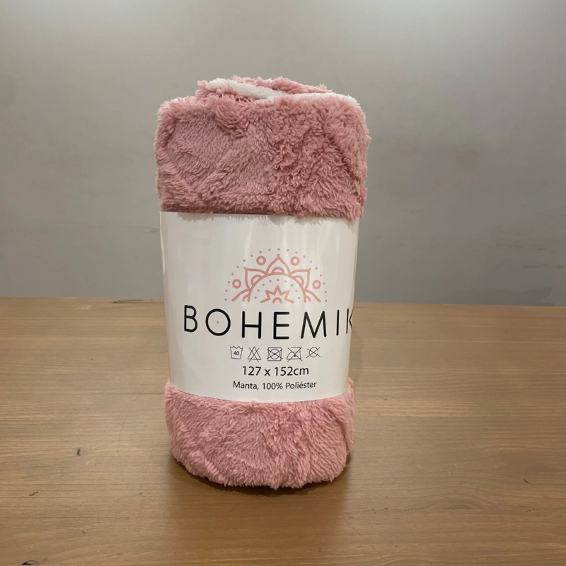 MANTA BOHEMIK JACQUARD SHERPA DO ROSA - 2