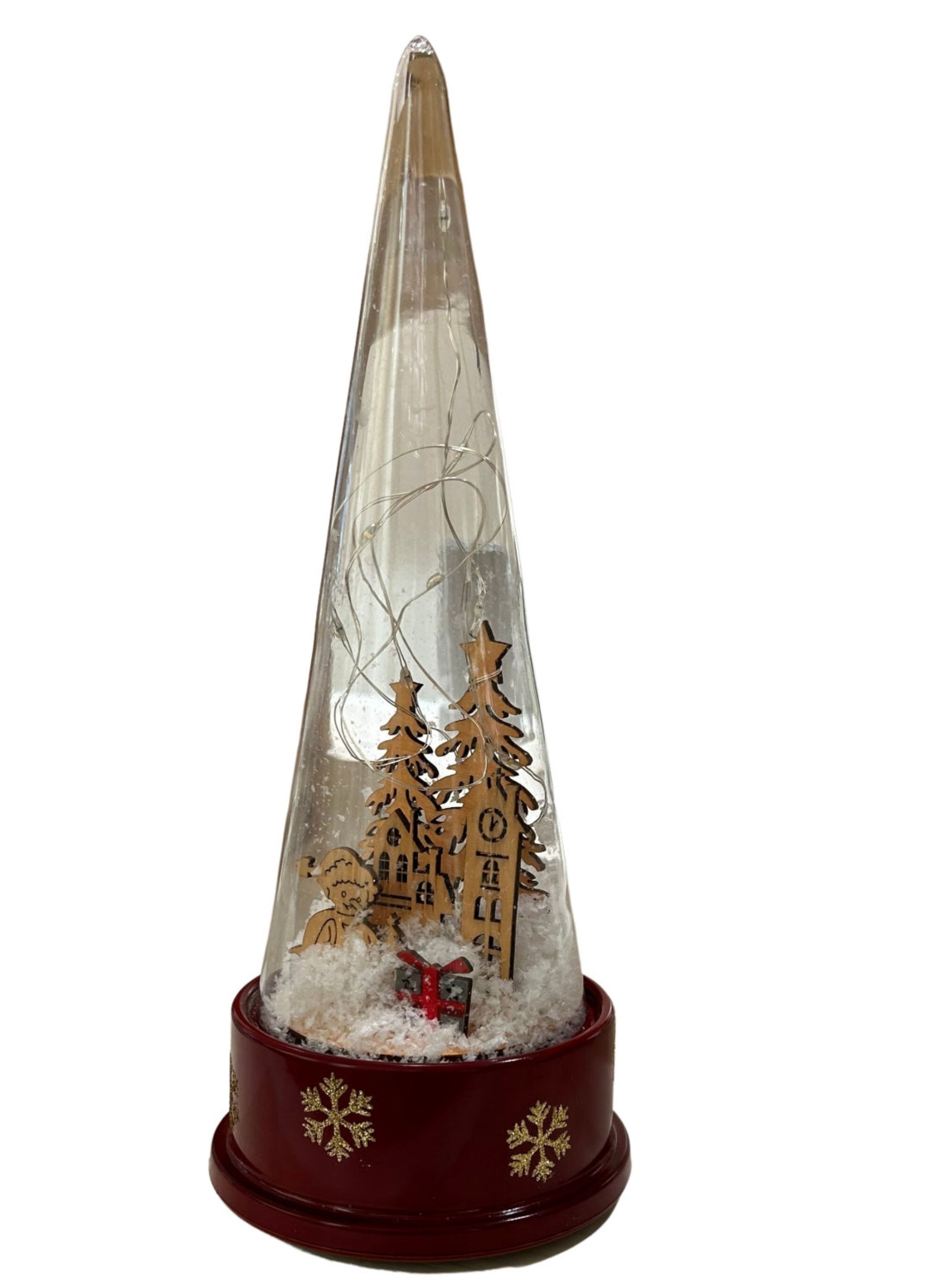 ADORNO NAVIDAD ROJO, DISEÑO INTERIOR EN MADERA, LUMINOSO Y MUSICAL - 1