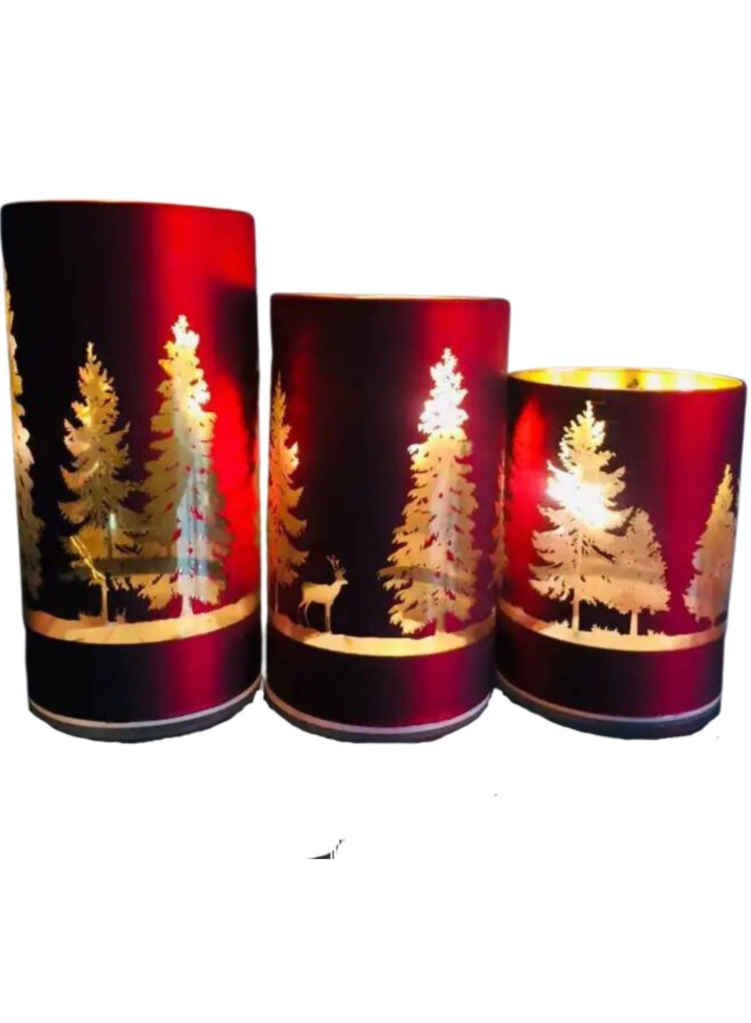 PORTAVELA DE LUZ LED NAVIDEÑO ROJO - 1