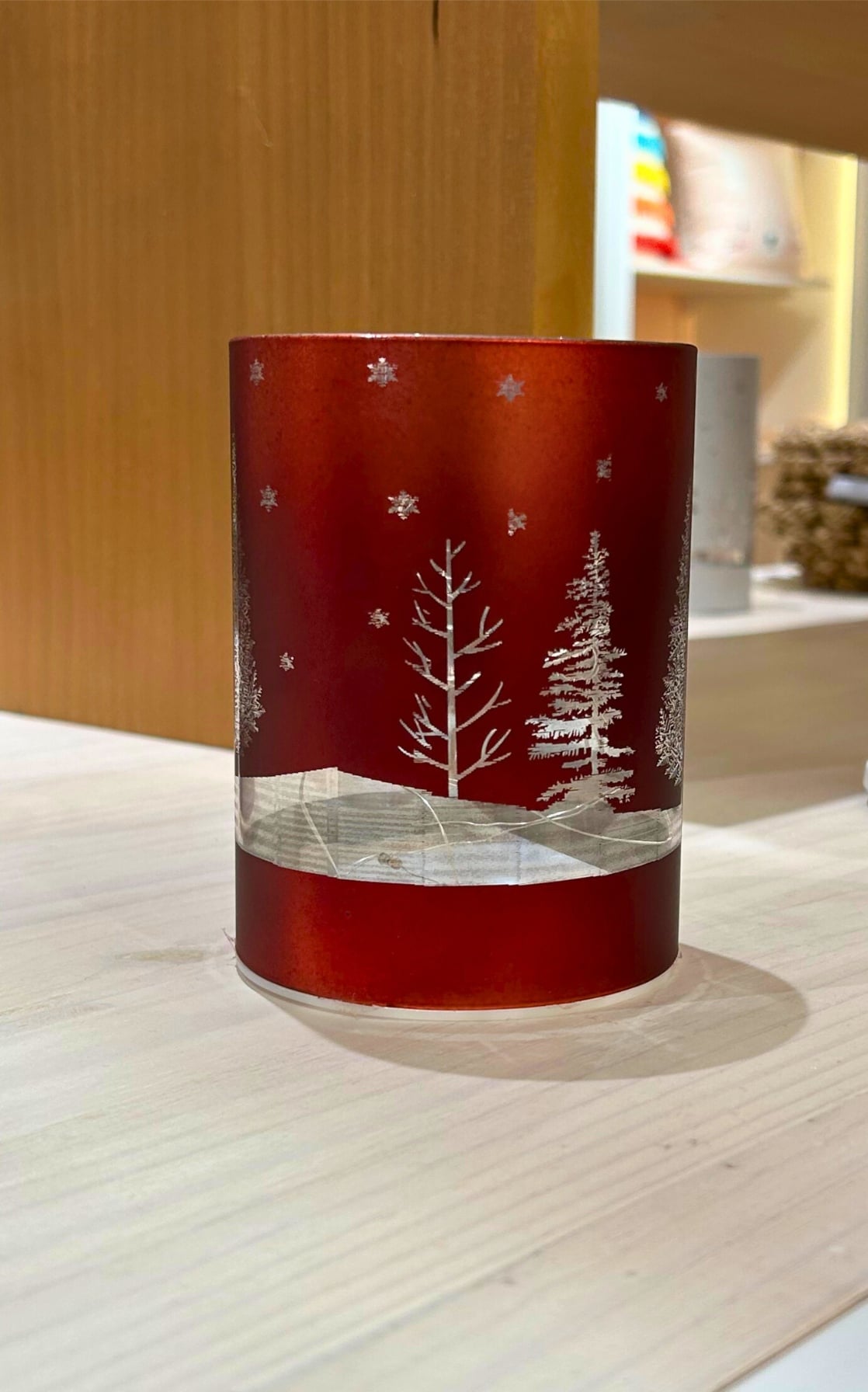 PORTAVELA DE LUZ LED NAVIDEÑO ROJO - 2