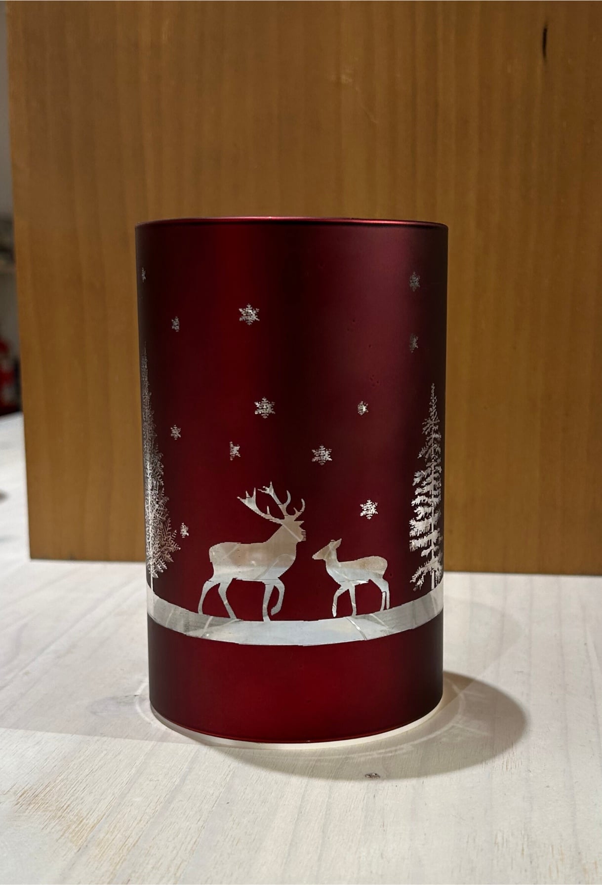 PORTAVELA DE LUZ LED NAVIDEÑO ROJO - 4
