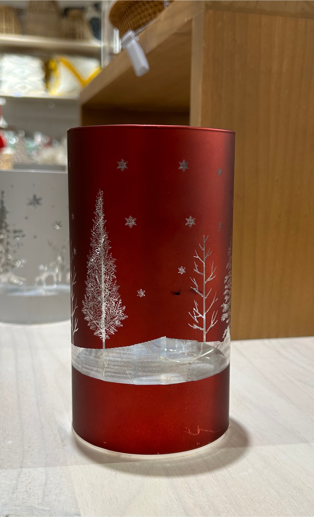 PORTAVELA DE LUZ LED NAVIDEÑO ROJO - 6