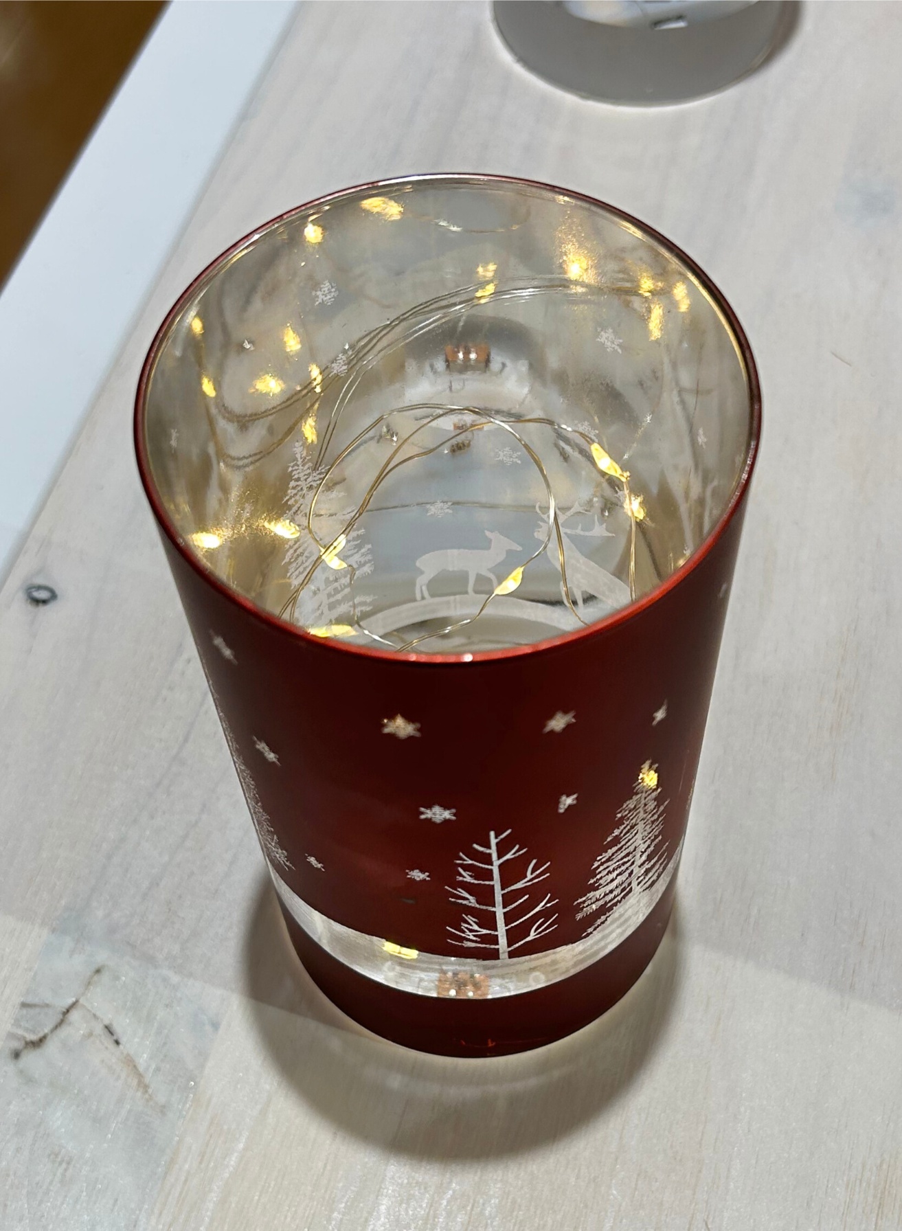 PORTAVELA DE LUZ LED NAVIDEÑO ROJO - 8