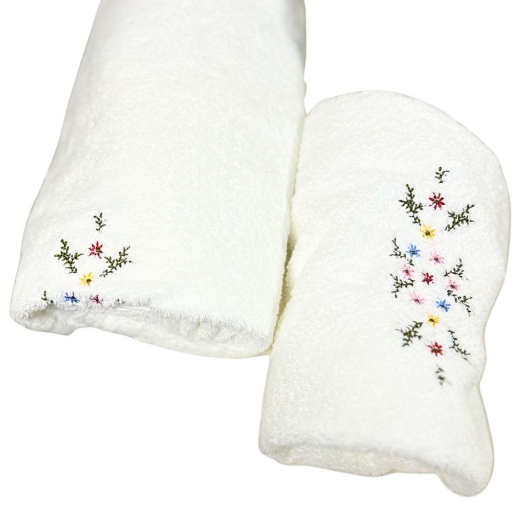 3 TOALLAS ROYAL TOUCH Floral Visita 30 cm x 45 cm Algodón 550 GSM BOHEMIK - 1