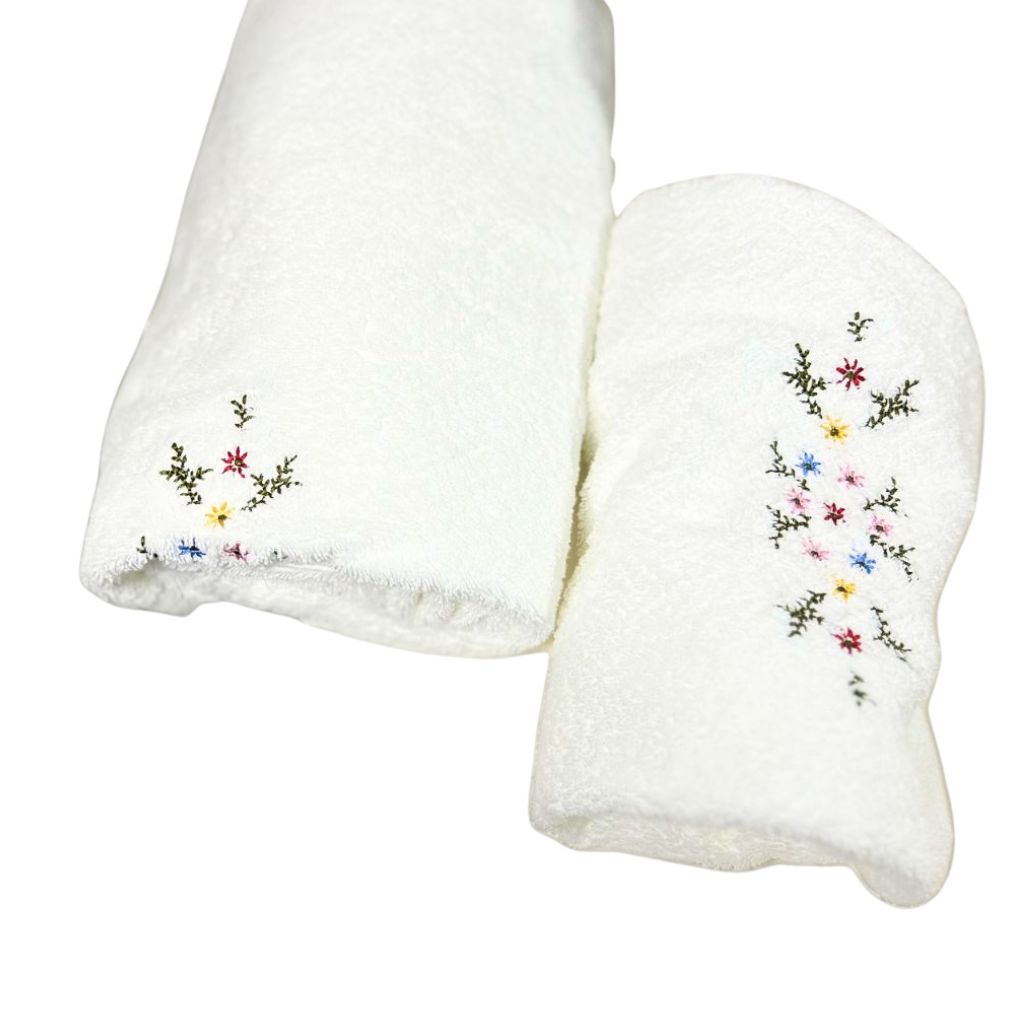 3 TOALLAS ROYAL TOUCH Floral Mano 40 cm x 80 cm Algodón 550 GSM BOHEMIK - 1