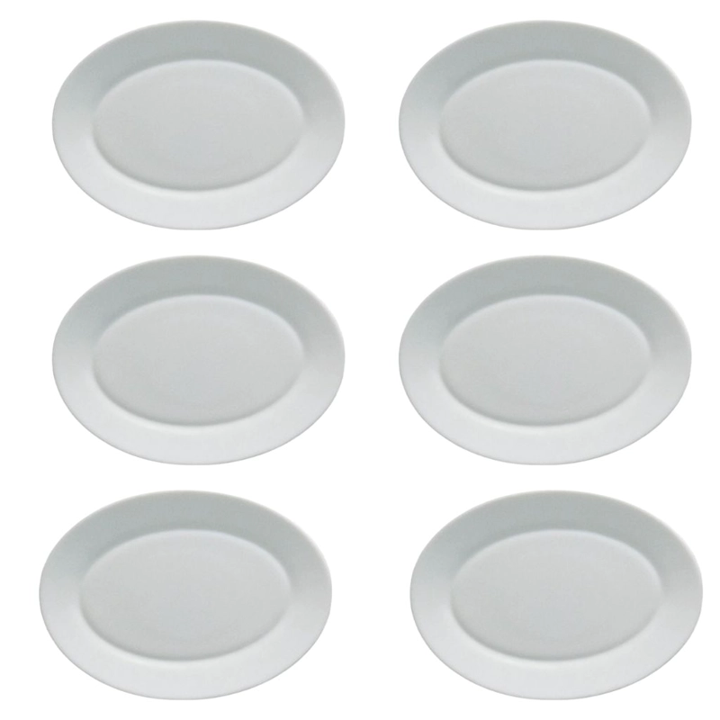 PACK DE 6 PLATOS FUENTE OVALADA VIDRIO TEMPLADO BLANCO 30 CM - 1