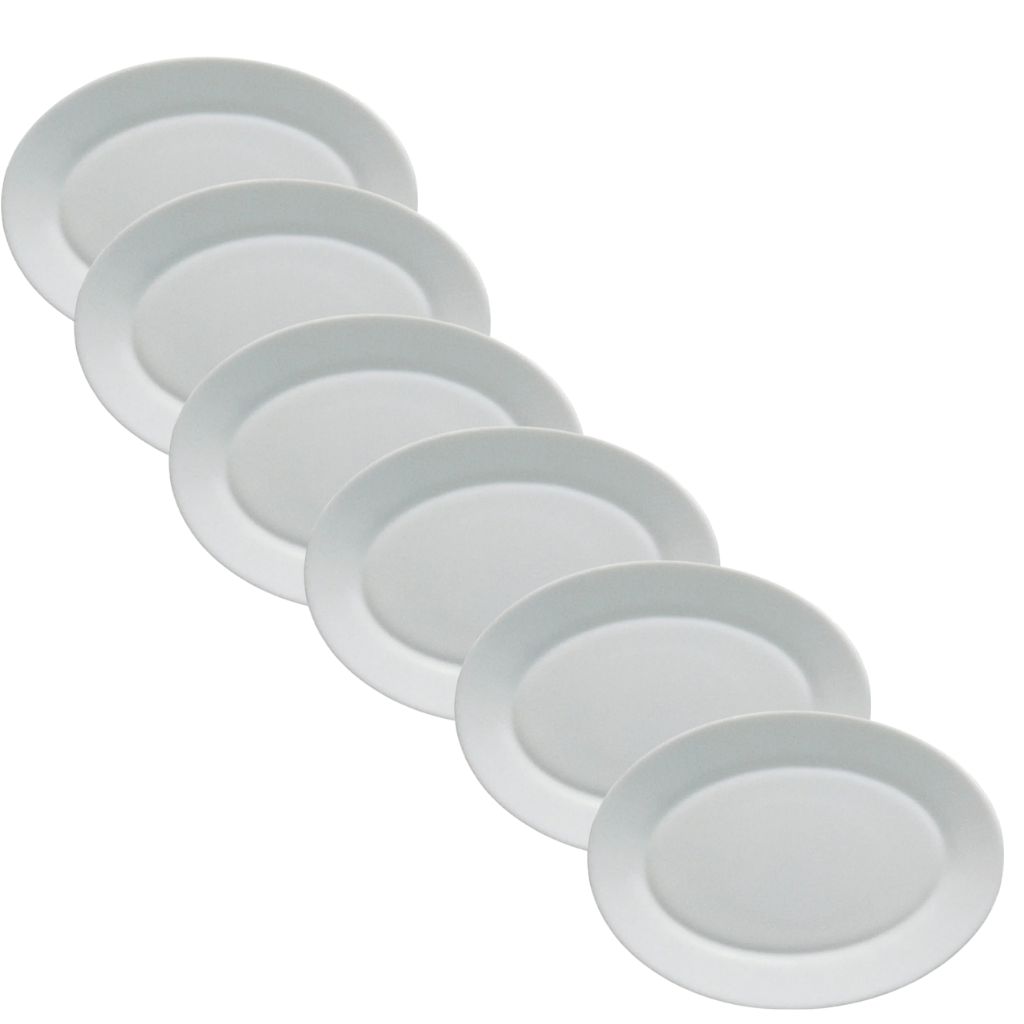 PACK DE 6 PLATOS FUENTE OVALADA VIDRIO TEMPLADO BLANCO 30 CM - 2