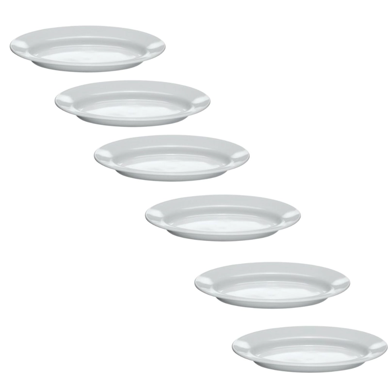 PACK 6 PLATOS FUENTE OVALADO VIDRIO TEMPLADO BLANCO 22 CM - 3