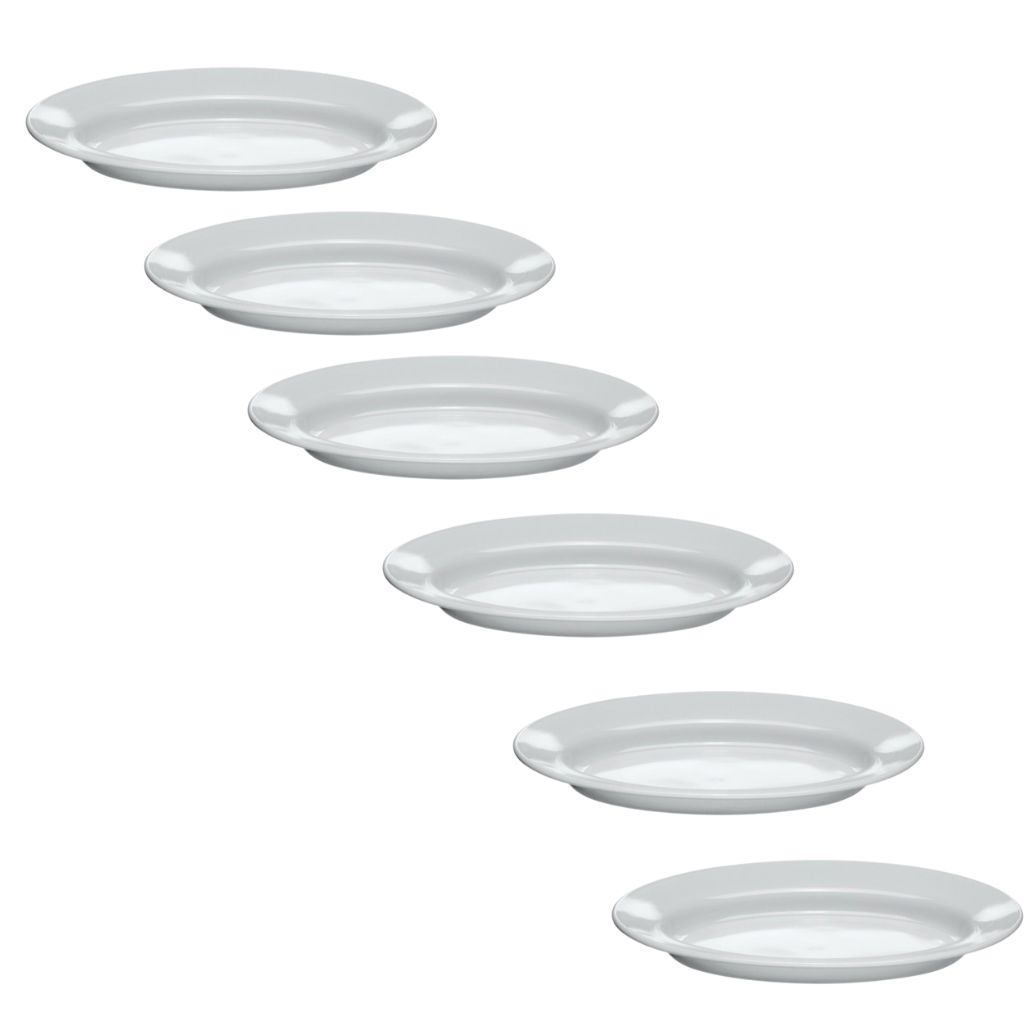 PACK 6 PLATOS FUENTE OVALADO VIDRIO TEMPLADO BLANCO 22 CM - 3