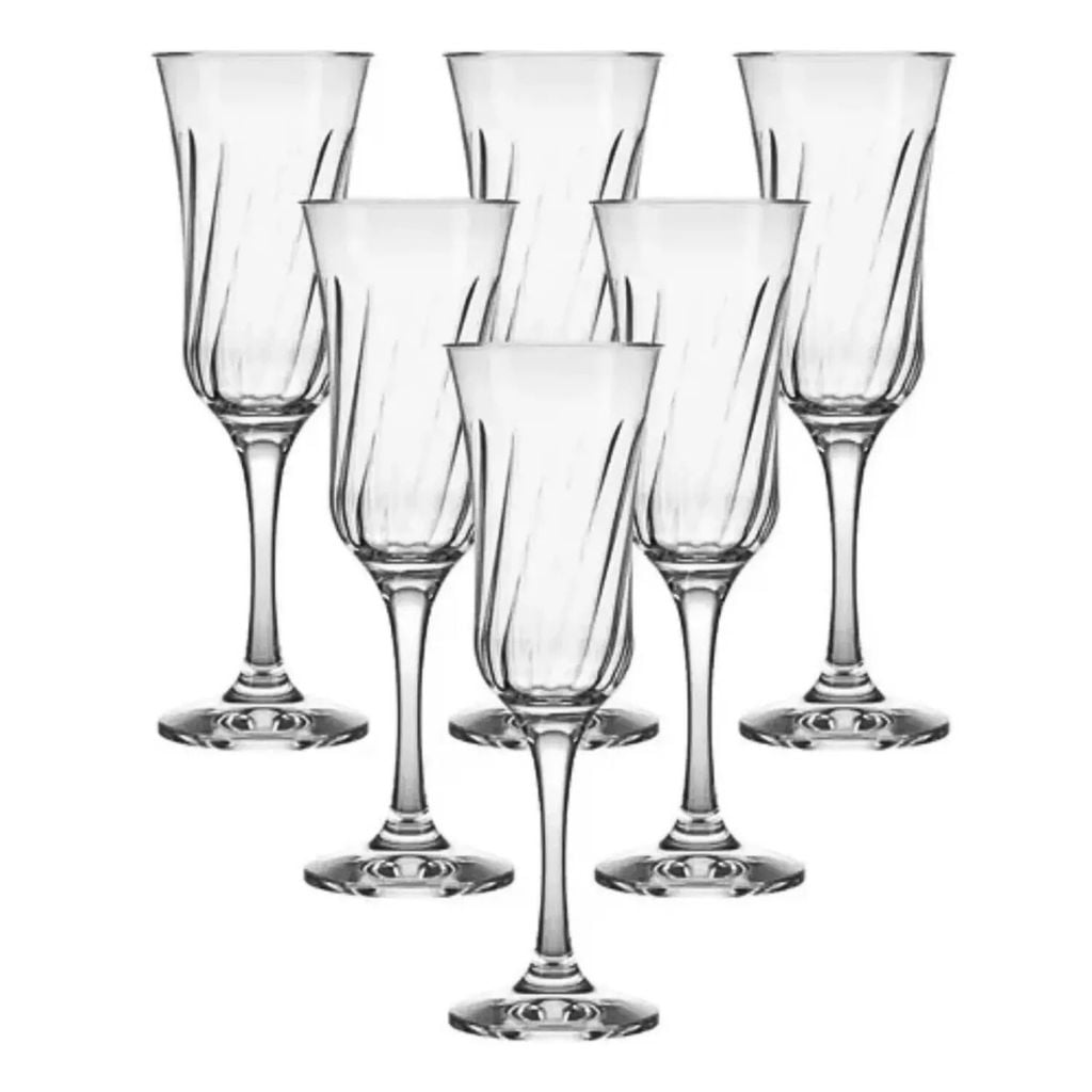 SET 6 COPAS FLUTE LIRIO 195CC - 1