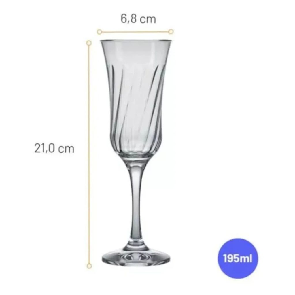 SET 6 COPAS FLUTE LIRIO 195CC - 3