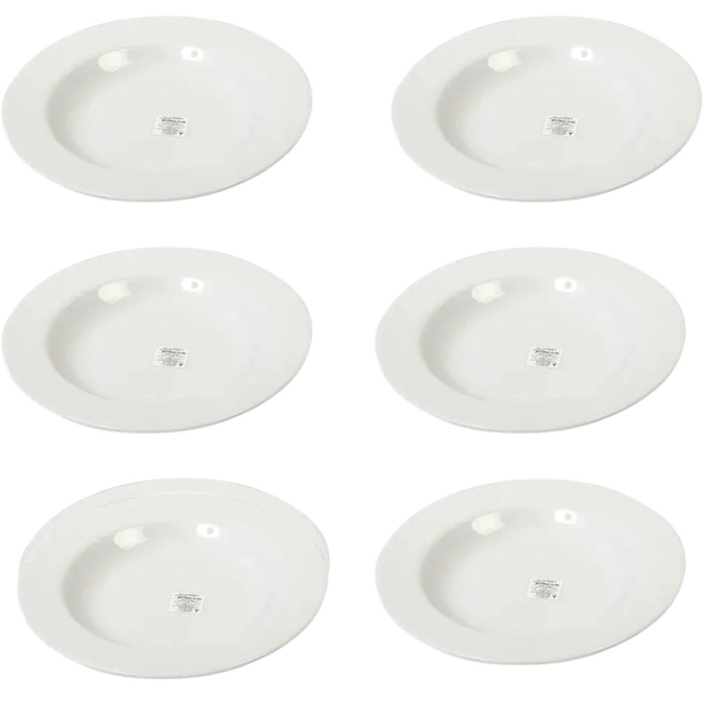 SET DE 6 PLATOS DE PORCELANA BLANCA 30.5 CM CORONA - 1
