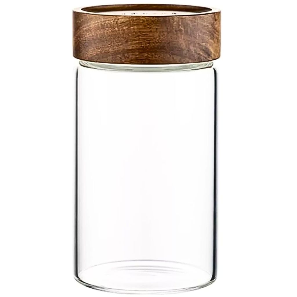 SET DE 3 FRASCOS DE VIDRIO CON TAPA DE MADERA 1000 ML - 2