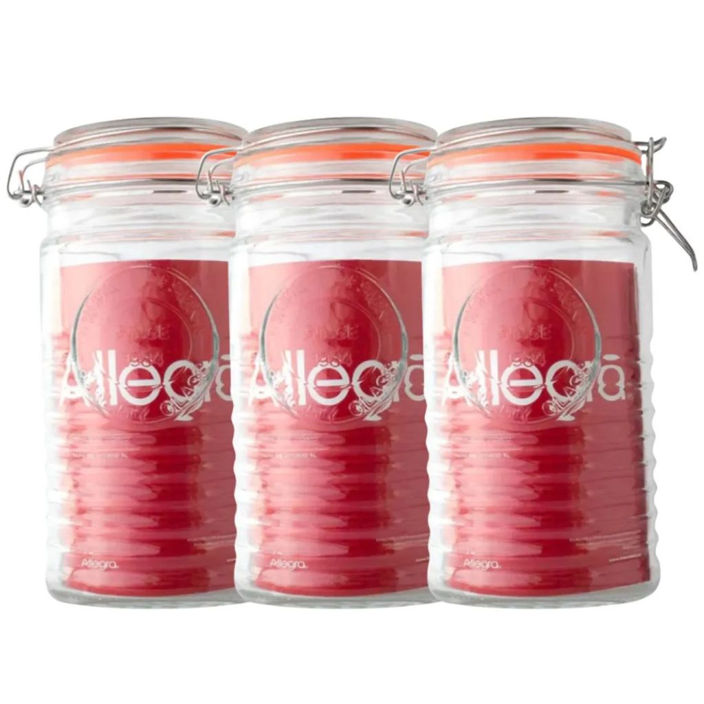 PACK DE 3 FRASCOS CON TAPA DE VIDRIO 1L ALLEGRA - 1