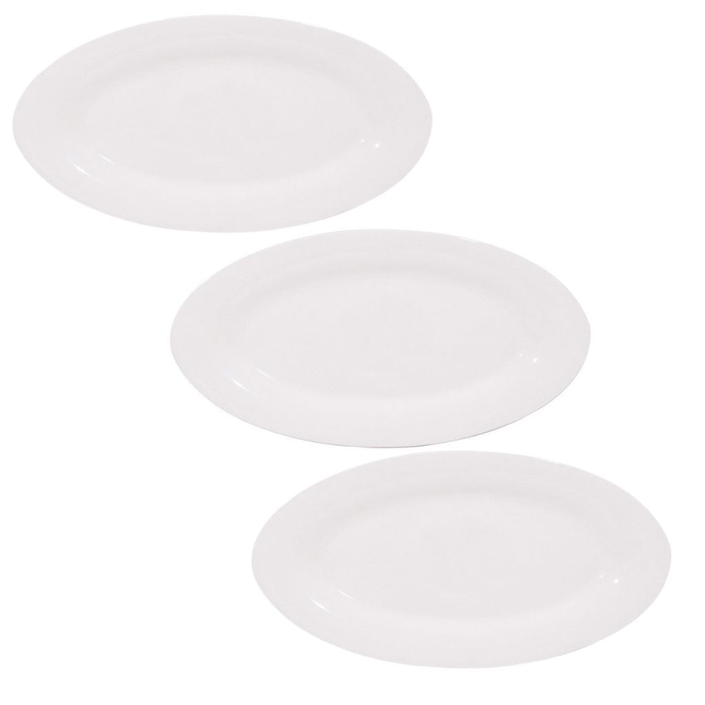 PACK 3 FUENTES OVALADA 35,5 CM PORCELANA BLANCA - 1