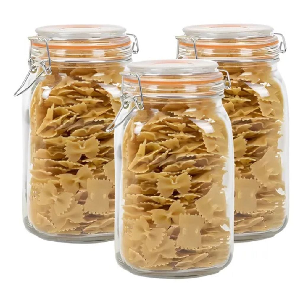 PACK DE 3 FRASCOS DE VIDRIO CON TAPA HERMETICA 1,45L ALLEGRA - 3