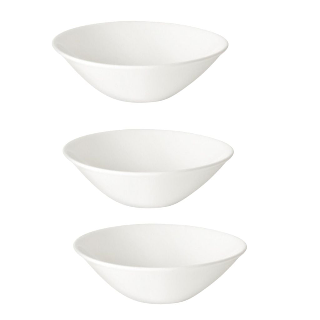 SET DE 3 ENSALADERAS DE PORCELANA 21CM 1LT CORONA - 1