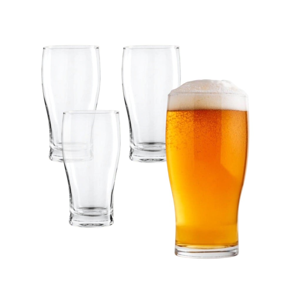 SET DE 4 VASOS CERVECEROS DE VIDRIO 560ML AMBERES ALLEGRA - 1