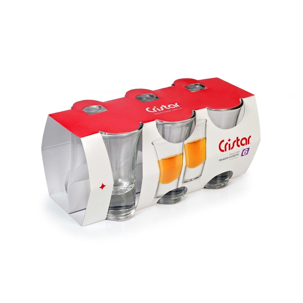 SET 6 VASOS DE SHOTS DE VIDRIO 54 ML LICOR LORD - 3