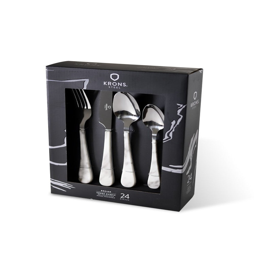 SET CUCHILLERIA SMOKE MARBLE 24 PIEZAS - 1