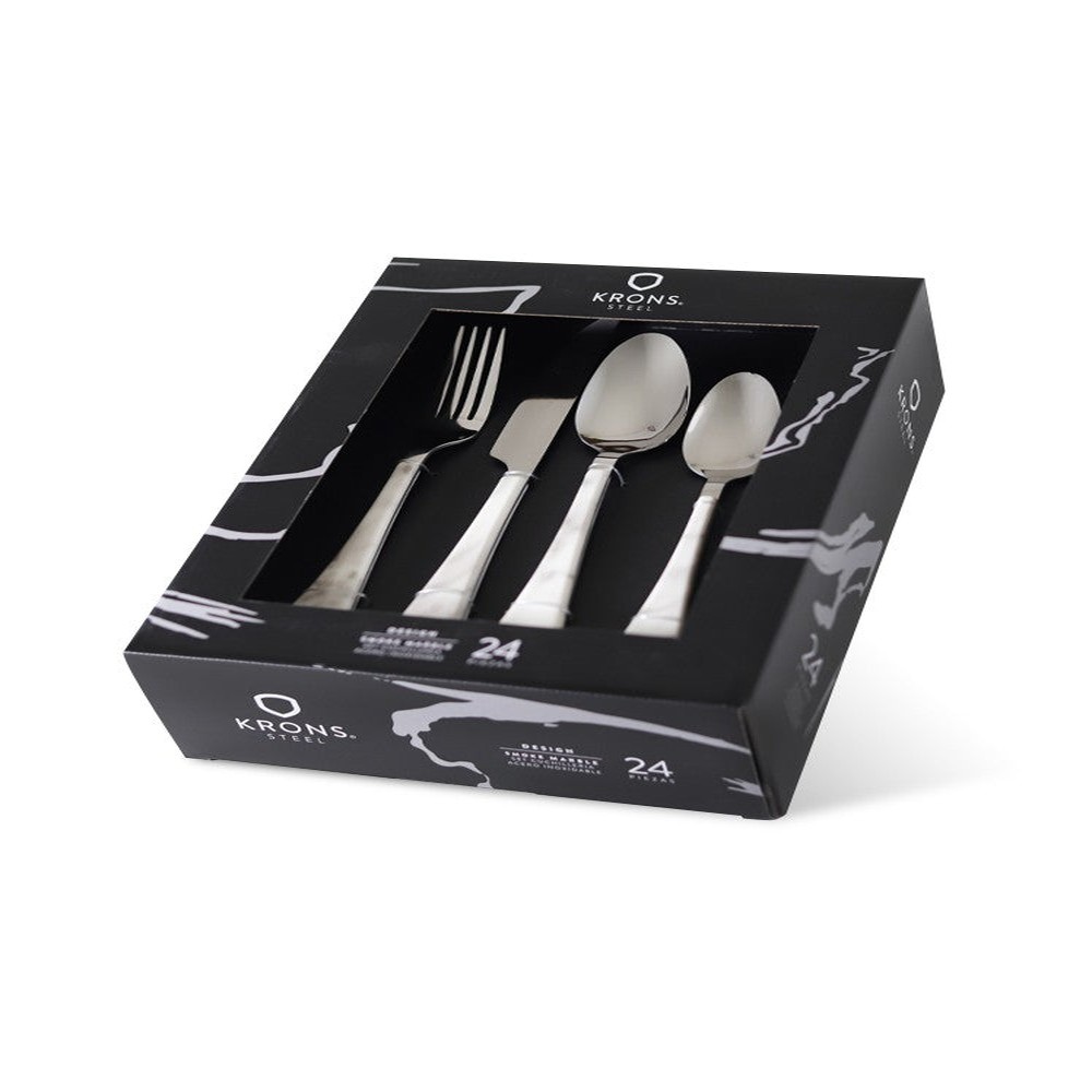 SET CUCHILLERIA SMOKE MARBLE 24 PIEZAS - 3