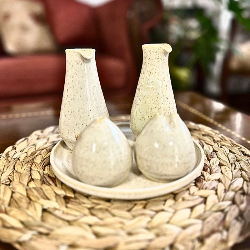 ALCUZA 5 PIEZAS CERAMICA CREMA - 2