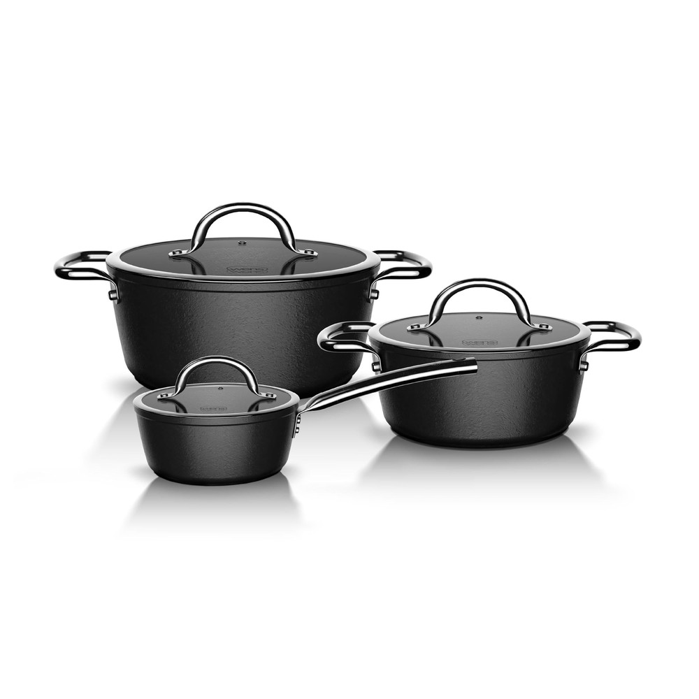 BATERIA DE COCINA 6 PIEZAS ALUMINIO FORJADO BLACK - 1