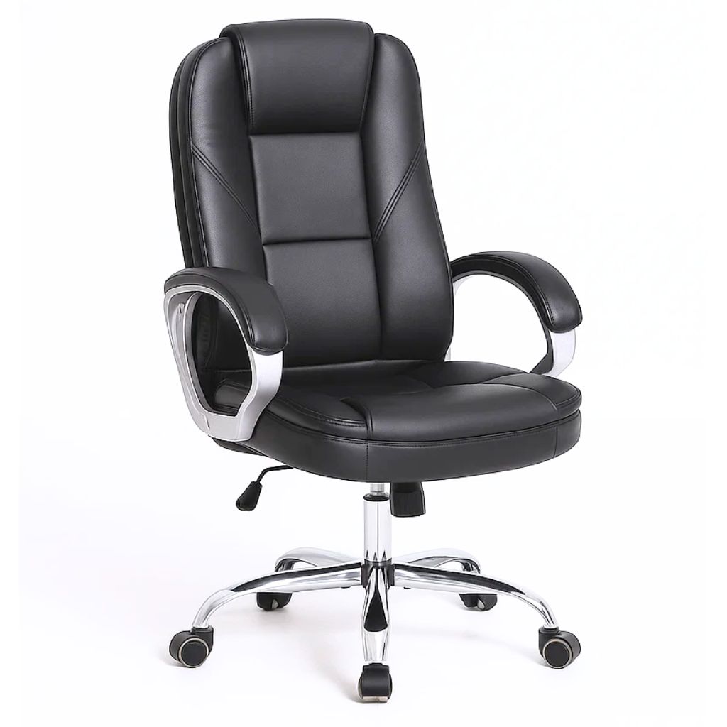 SILLA DE OFICINA EJECUTIVA MAGNUS CUERO SINTETICO NEGRO - 3