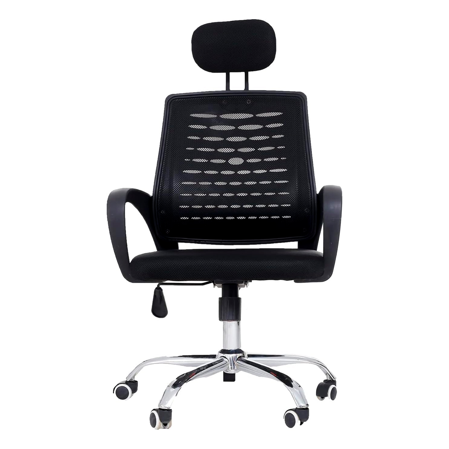 SILLA OFICINA SIMPLY MESH NEGRA CON APOYABRAZOS Y CABEZA - 1