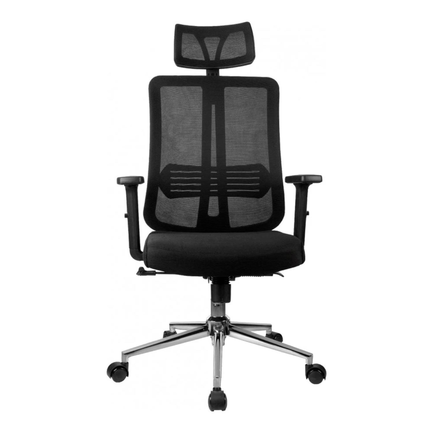 SILLA DE OFICINA MESH NEGRA EJECUTIVA CON APOYABRAZOS Y CABEZA - 1
