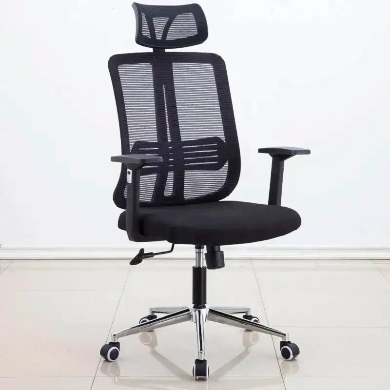 SILLA DE OFICINA MESH NEGRA EJECUTIVA CON APOYABRAZOS Y CABEZA - 6