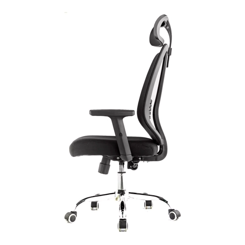 SILLA DE OFICINA MESH NEGRA EJECUTIVA CON APOYABRAZOS Y CABEZA - 8