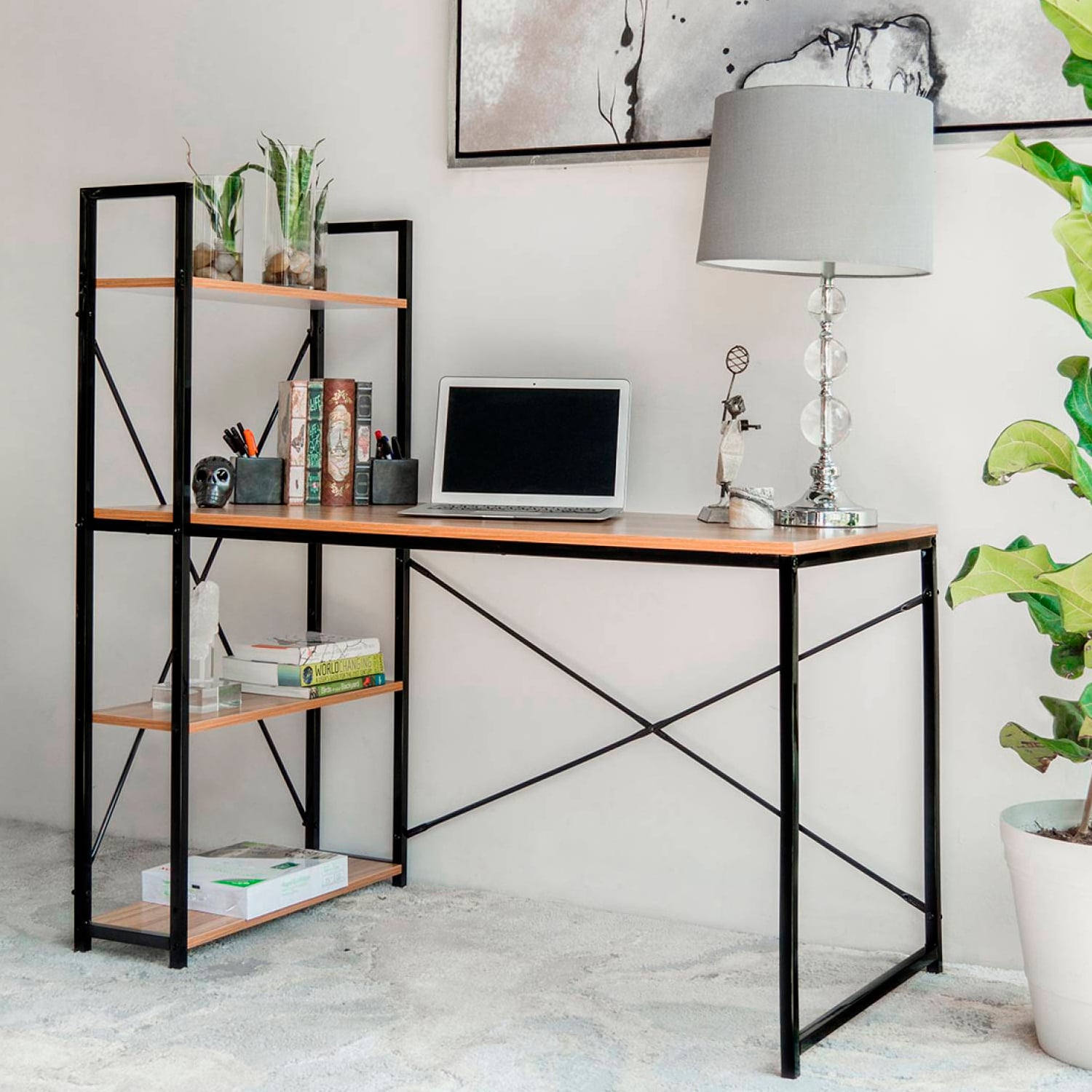 ESCRITORIO REPISAS ESTILO MODERNO MINIMALISTA - 2