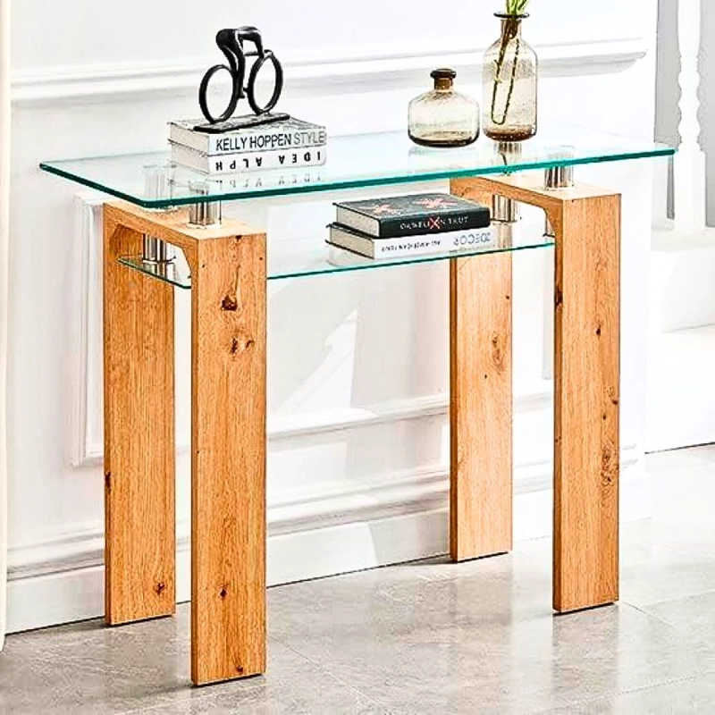 MESA DE ARRIMO RECTANGULAR DE VIDRIO - 2