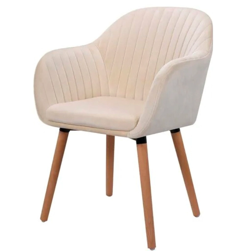 BUTACA SITIAL POLTRONA DIAMANTE TERCIOPELO BEIGE - 1