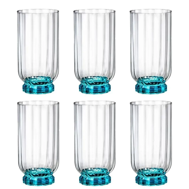 SET DE 6 VASO BORMIOLI ROCCO, 430 ML, AZUL FLORIAN - 1