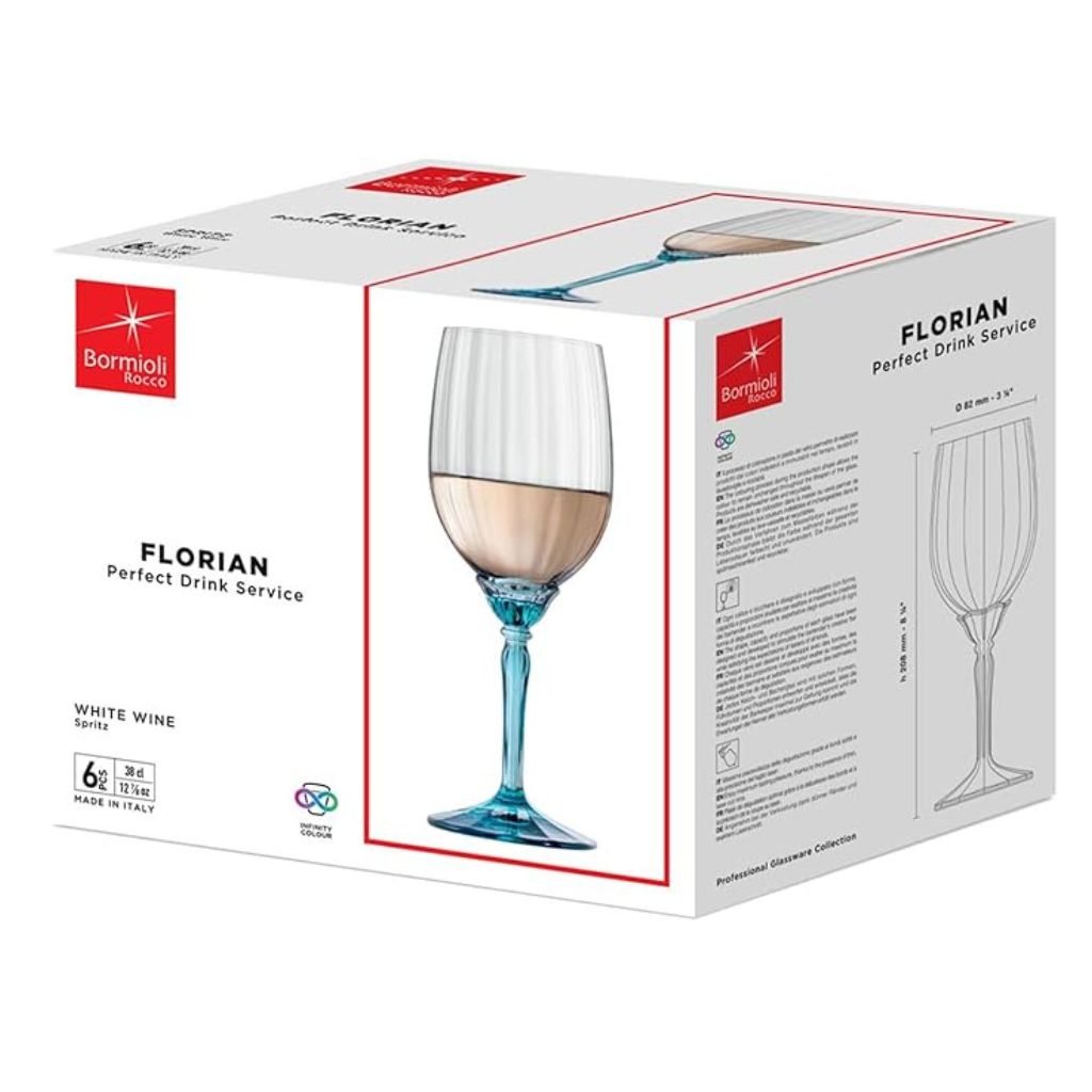 SET DE 6 COPAS DE VINO BLANCO FLORIAN AZUL - 3