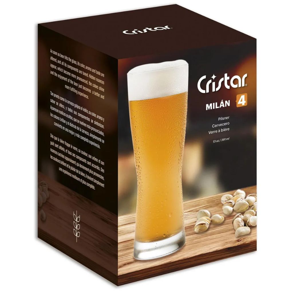 SET 4 VASOS CERVECERO 391ML CRISTAR - 3