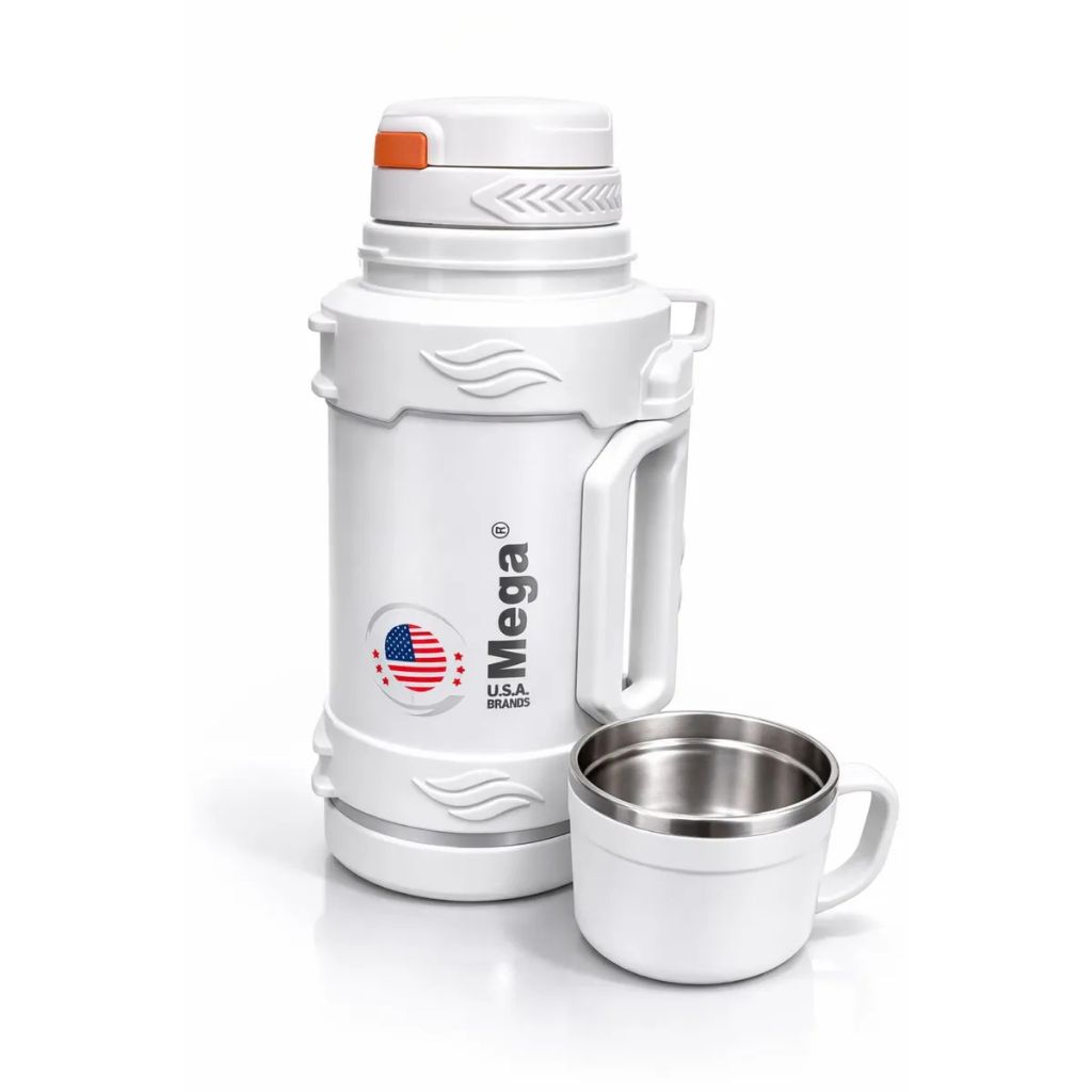 TERMO ACERO INOXIDABLE 1.7L MEGA INFINITY CON TAPA TIPO TAZA BLANCO - 2