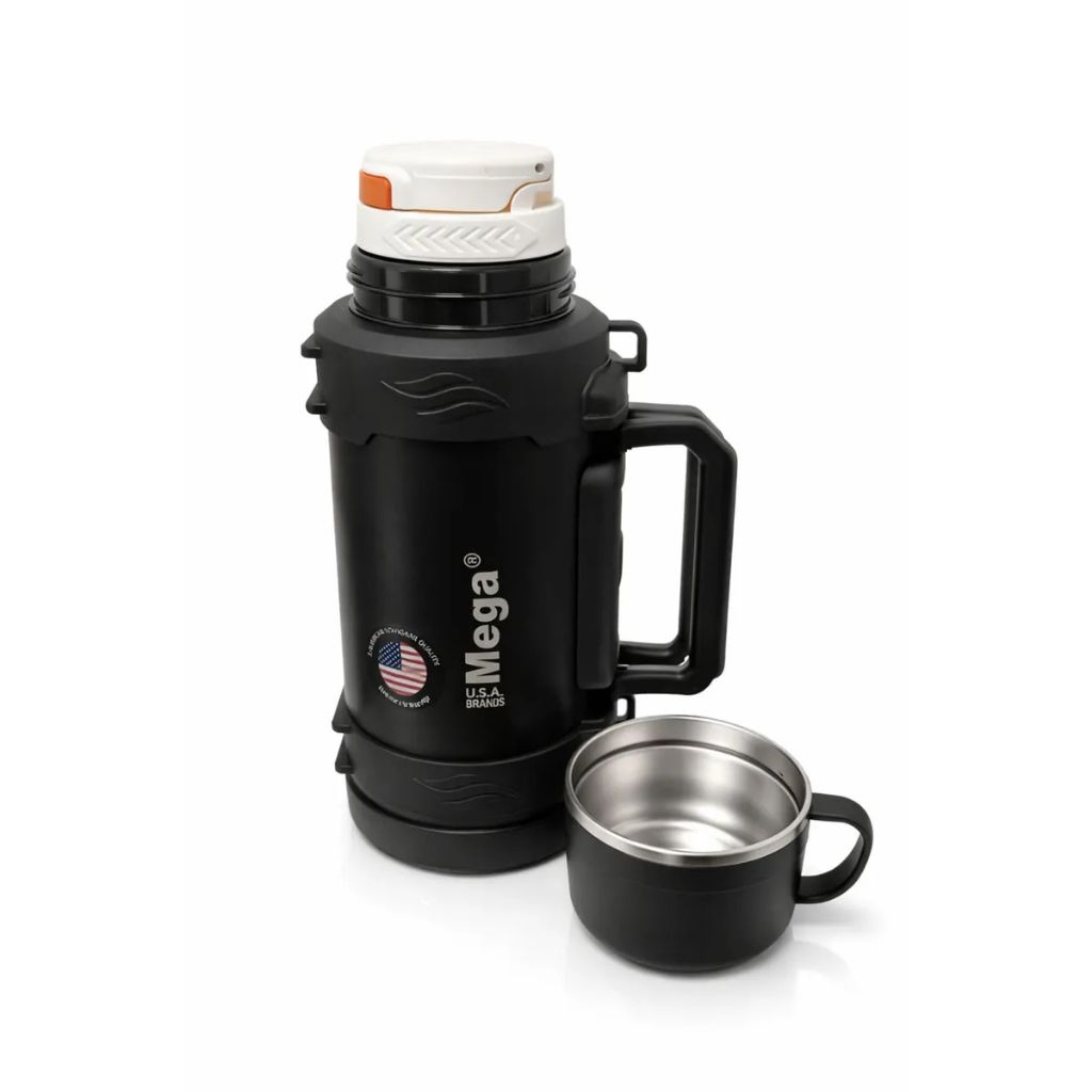 TERMO ACERO INOXIDABLE 1.7L MEGA INFINITY CON TAPA TIPO TAZA NEGRO - 1