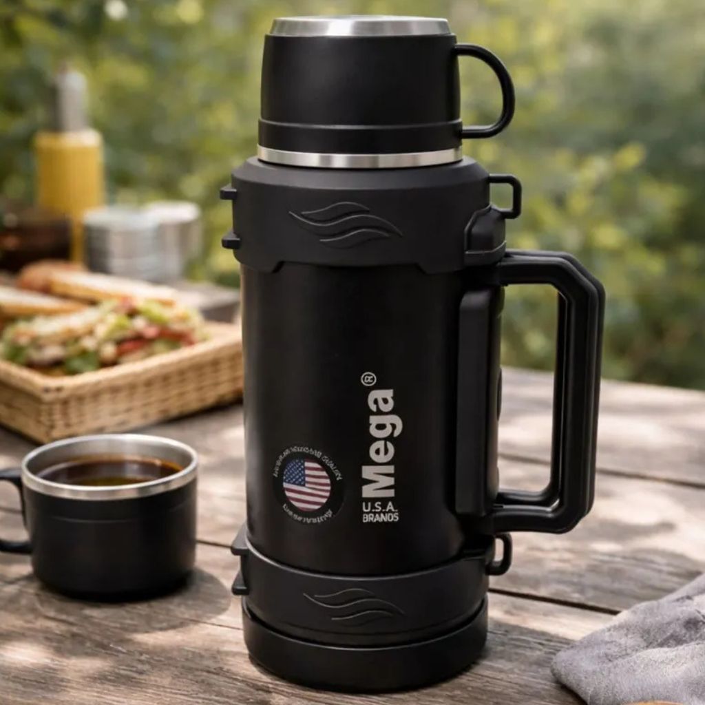 TERMO ACERO INOXIDABLE 1.7L MEGA INFINITY CON TAPA TIPO TAZA NEGRO - 3