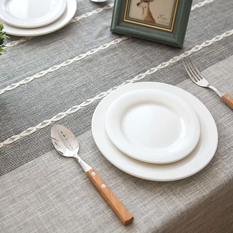SET MANTEL LINO 140 CM X 200 CM CON 2 BOWLS VIDRIO TEMPLADO 2 LITROS - 4