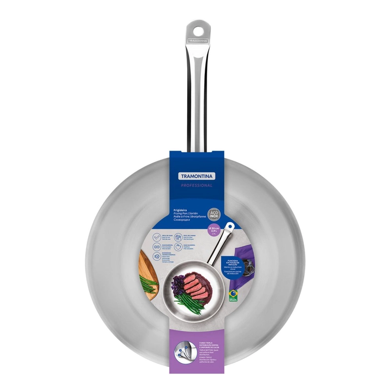 SARTE N TRAMONTINA PROFESSIONAL RASO DE ACERO INOXIDABLE FONDO TRIPLE CON MANGO 30 CM 2,9 L - 6
