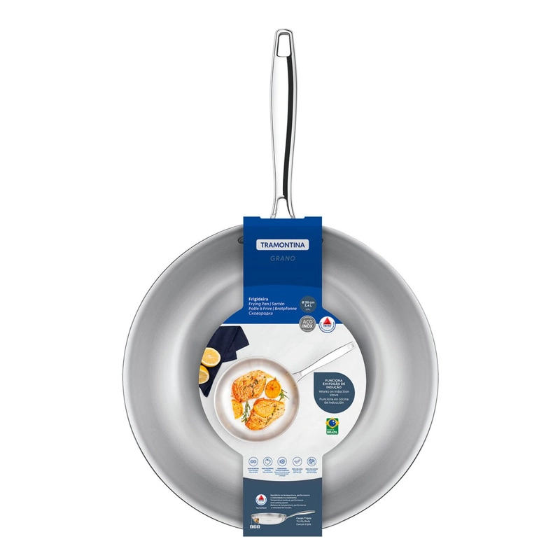 SARTEN DE ACERO CUERPO TRIPLE 30 CM 3,4 L TRAMONTINA GRANO - 5